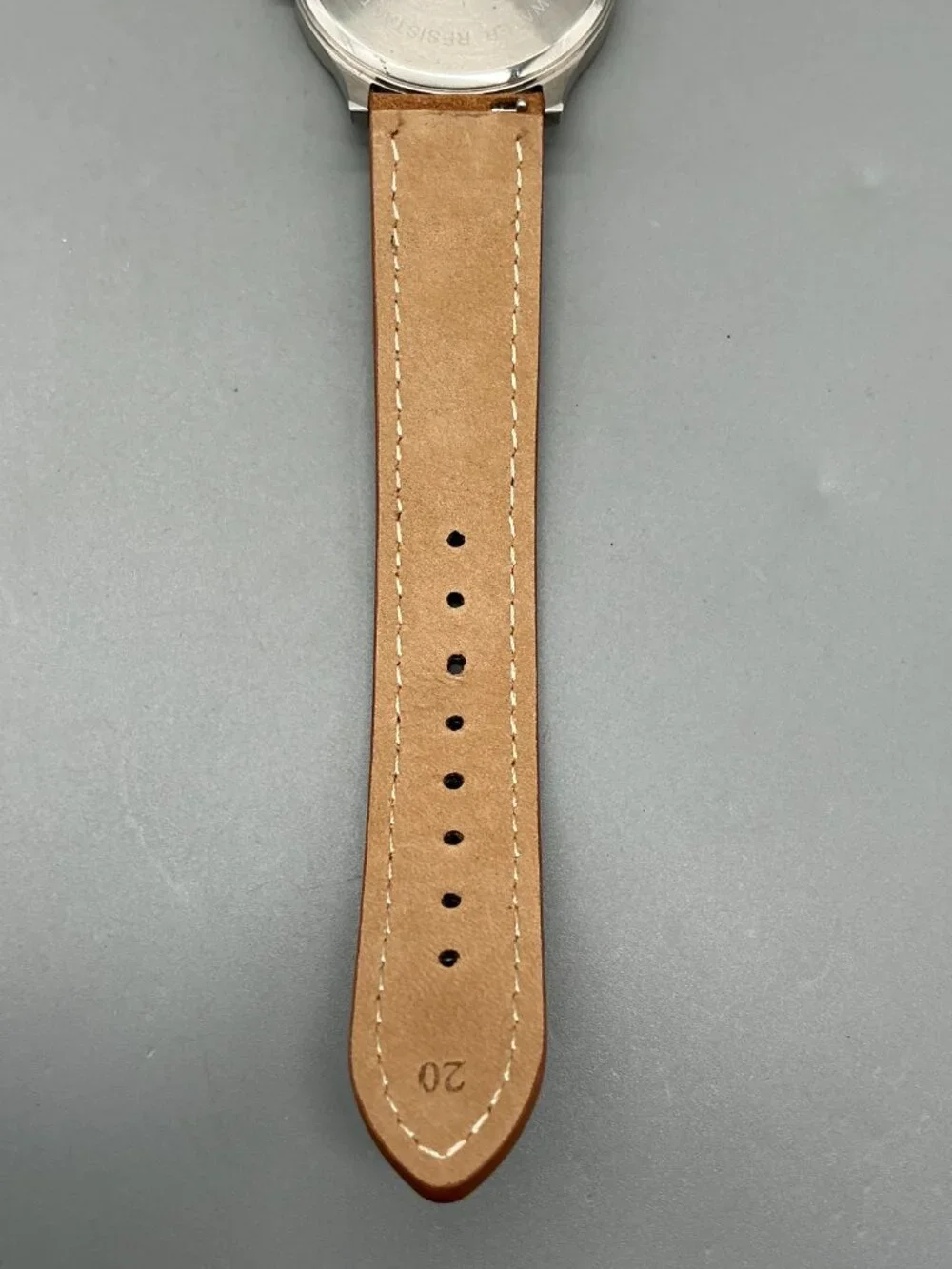MVMT 40 Series Mens Watch 40mm Silver Tone Brown Leather Band New Battery